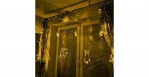 LED lámpák rénszarvas függöny 2.5m 138 meleg