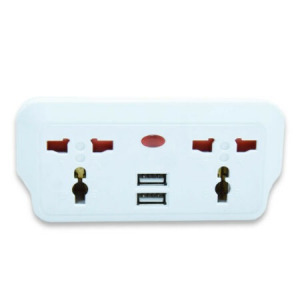 Univerzális hálózati átalakító és elosztó -adapter, dugvilla - USB-vel
