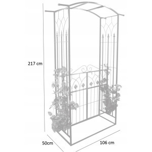 GardenLine növényfuttató pergola kiskapuval - 106 x 50 x 217 cm
