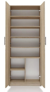 Odell Oliv 2D könyvespolc, irodaiszekrény, 74x180x35 cm, sonoma