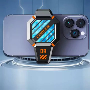 Univerzális Okostelefon/Tablet hűtő, RGB, halk hűtés, hordozható, szürke