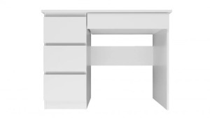 Drohmo Mijas íróasztal bal oldali tárolókkal, 98x76x51 cm, matt fehér