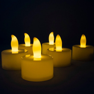 Ledes teamécses készlet - 6 darab LED gyertya, meleg fehér
