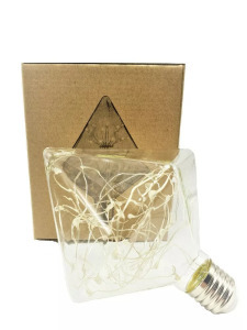 Kristály formájú színes LED, E27 üvegbúra, zöld-piros-kék-sárga ünnepi fény