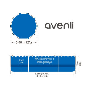 Avenli Frame Plus medenceszett köralakú barna rattan hatású 366x122cm