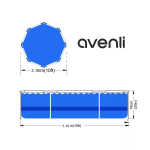 Avenli Frame Plus medenceszett köralakú szürke 305x76cm (12015EUV63)