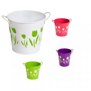 Fém kaspó tulipán színes 12,5cm Fém kaspó tulipán színes 12,5cm