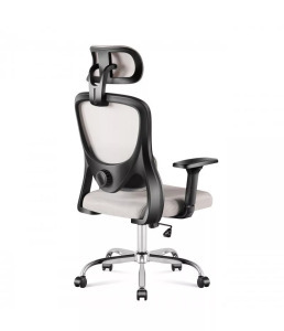 Ergonomikus irodai forgószék kartámaszokkal, deréktámasszal, hálós anyaggal, szürke