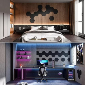 12db öntapadós akusztikus panel, fekete