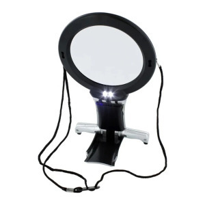 Nyakbaakasztható nagyító 2 LED-del, hidegfehér