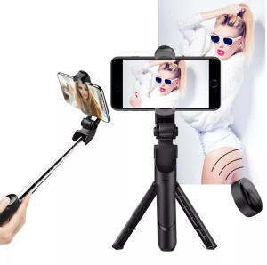 Bluetooth szelfibot tripod funkcióval, távirányítóval, 18.5cm-68cm, fekete