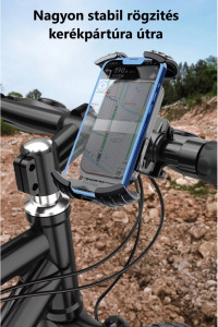 Kerékpáros motorkerékpáros mobiltelefontartó, kormányra 360°-ban forgatható