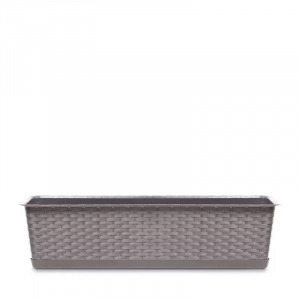 Rattan hatású virágláda alátéttel 60 cm - választható színben