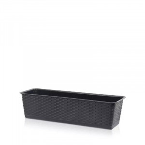 Rattan hatású virágláda alátéttel 60 cm - választható színben