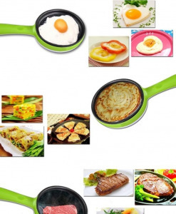 Többfunkciós hordozható tojásfőző készülék és elektromos serpenyő, búrával, 350 W