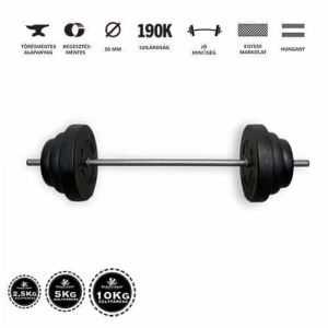 GazoFitness egyenes rudas súlyzó 37Kg