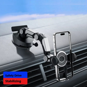 Autós tapadókorongos tartó, telefonszám kijelző, szélvédőre, műszer-falra, fekete