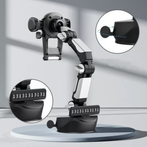 Autós tapadókorongos tartó, telefonszám kijelző, szélvédőre, műszer-falra, fekete