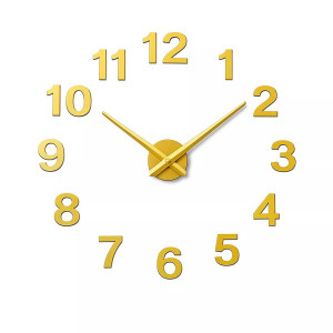 Nagyméretű DIY modern halk falióra - 3D öntapadós