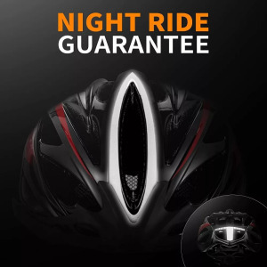 Női/Férfi kerékpáros sisak, S 50-54cm, fényvisszaverő csíkok, fekete minta