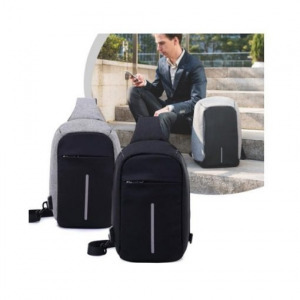 Lopásbiztos, okos hátizsák és oldaltáska szett, fekete