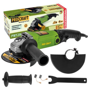 ProCraft PW1200E sarokcsiszoló, 1200 W, 3000-11000 1 / perc, sebességváltó, tárcsaátmérő 125 mm