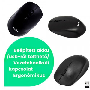 Vezetéknélküli egér, tölthető akkumulátor - 2.4 GHz