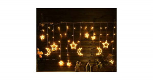 LED holdfüggöny fények csillag 2.5m 138 meleg nélkül