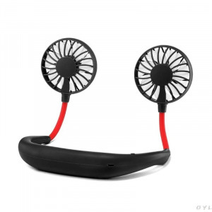 Mini ventilátor, hordozható ventilátor, nyakba akasztható ventilátor fekete