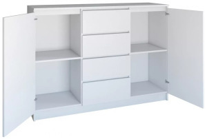 Drohmo 2D4S komód, 120x97x40 cm, fehér