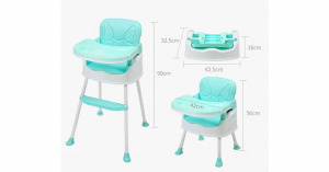 LittleONE Pappo 3in1 átalakítható fix etetőszék -kék