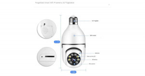 Forgatható Smart Wifi IP kamera, E27 foglalattal