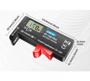 Aneng BT-168 digitális elemteszter, ceruzaelem 1,2~4,8V, gombelem, hasáb 9V