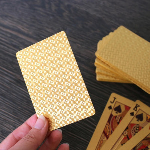 Francia kártya, póker, bridzs, römi (prémium plasztik) - arany bankó