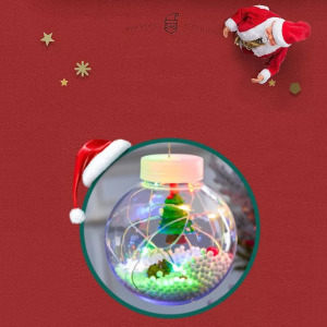 Összefűzhető karácsonyfa gömbök, LED fényfüzér, 3m, 8mód, 4szín, 10gömb