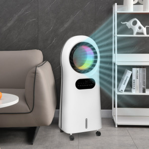 Léghűtő ventilátor és párásító - LED világítással - fehér