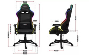 Gamer szék mesh RGB LED fekete