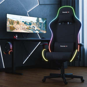 Gamer szék mesh RGB LED fekete