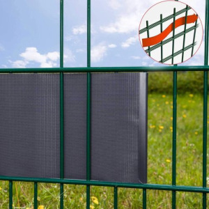 Belátásgátló, sötétszürke színű árnyékoló 19cmx35m, 20db rögzítővel, 450g/m2