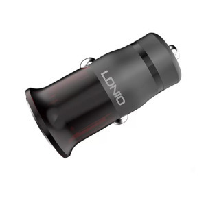 Ldnio szivargyújtó USB töltő, 1xUSB, Quick Charge 3.0, 5V/3A, barna/szürke