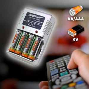 Univerzális töltő + 4 db ceruza akku / tölthető AA akku 2100 mAh