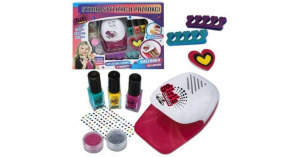 Manikűr készlet kislányoknak, lakkokkal, körömszárítóval és kiegészítőkkel