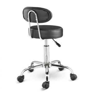 Háttámlás kozmetikai szék, fekete