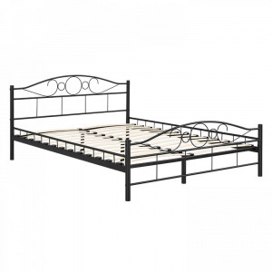 Mimi fém ágykeret ajándék ágyráccsal, 160 x 200 cm, fekete