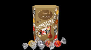 Boxenjoy - kocka desszert doboz - szappanrózsa, Lindor assorted 200 g és Törley charmant rosé fehér édes pezsgő 0,2 l