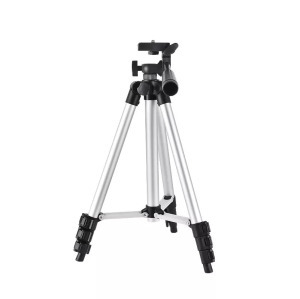Tripod állvány, fényképezőgéphez, okostelefonhoz, állítható magasság, ezüst