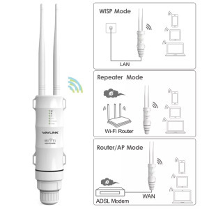 Wi-Fi WLAN kültéri jelerősítő Repeater, WL-WN57 2.4/5GHz, adapterrel, fehér