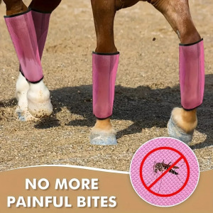 4db Horses Fly Boots szett, légáteresztő műanyag ló lábszárvédő szürke