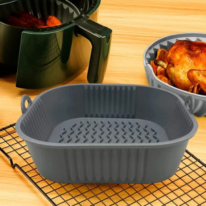 Szögletes Air fryer szilikonos sütőkosár, szilikon forma