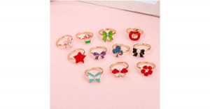 Hercegnős gyűrű szett, szív dobozban, 36 db gyűrű